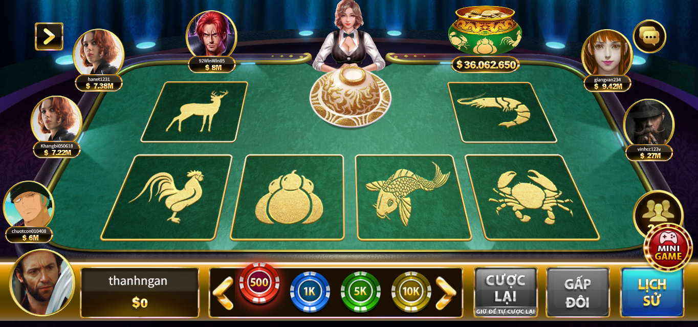 Game Bầu cua có lượng người chơi cực khủng