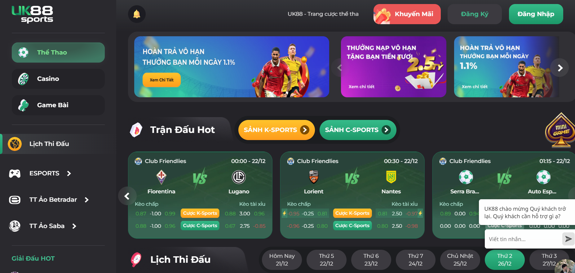 UK88 luôn là nhà cái được game thủ yêu thích