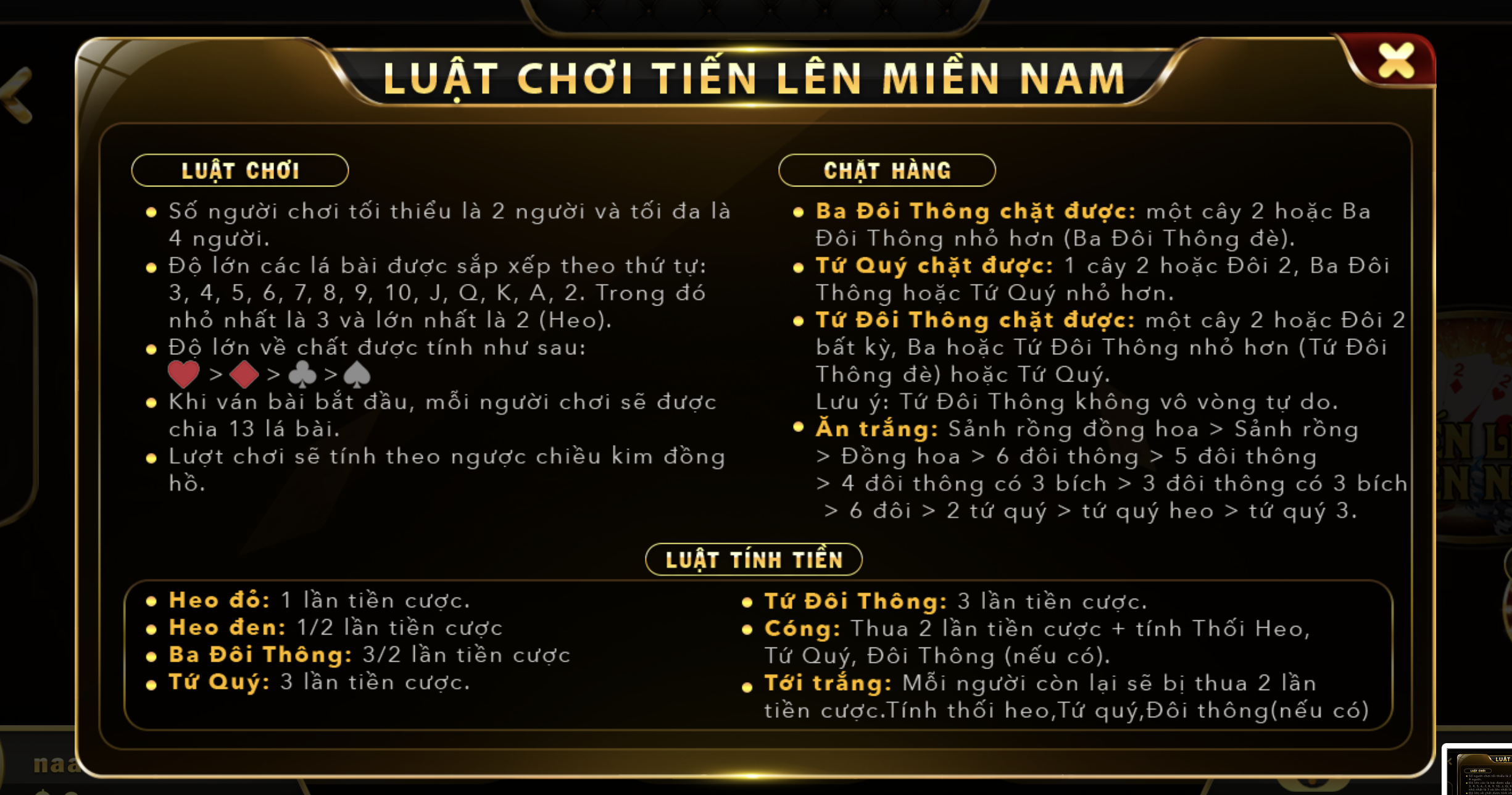 Luật chơi cơ bản của trò chơi Tiến Lên Đếm Lá
