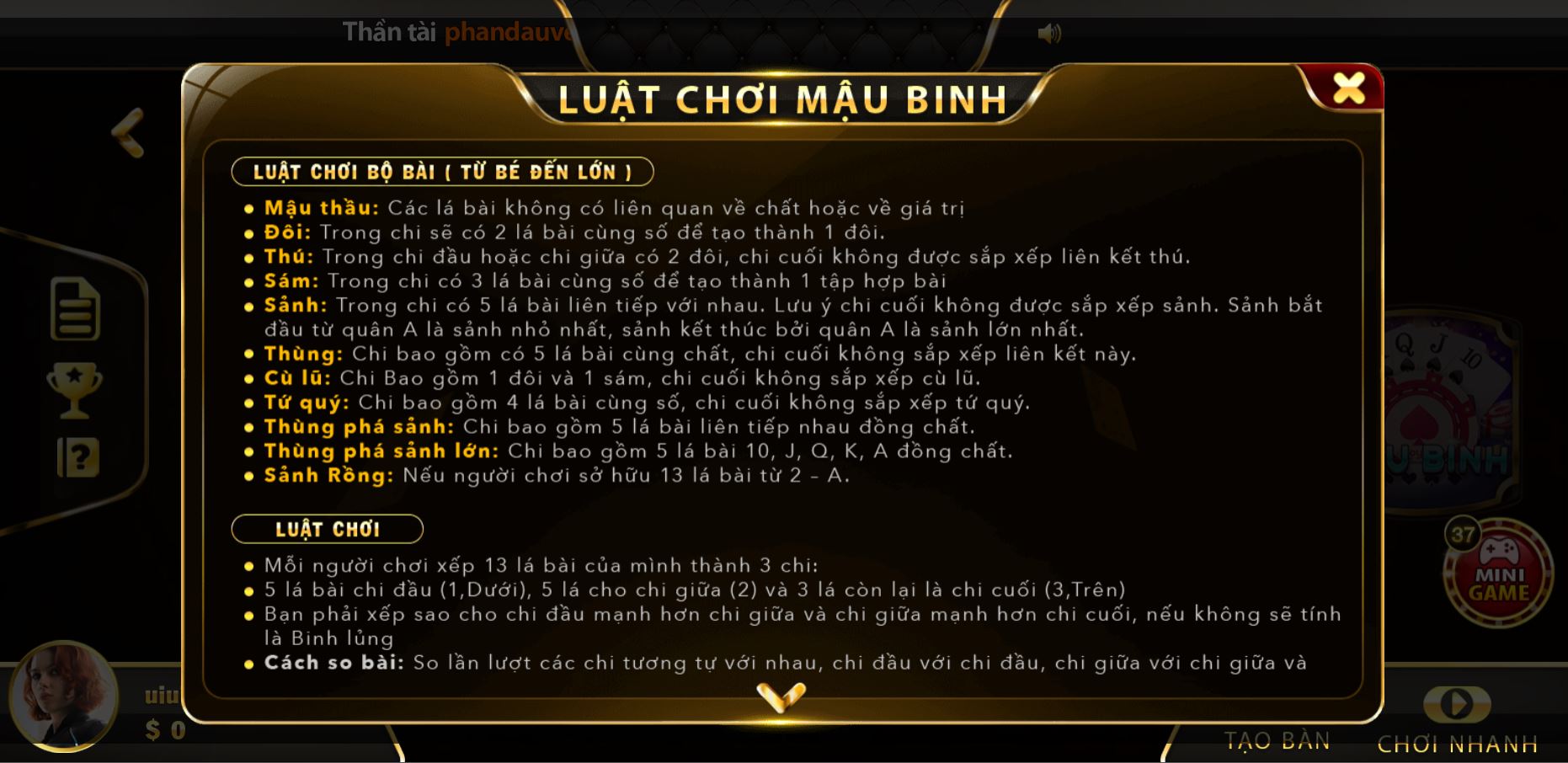 hướng dẫn chơi mậu binh theo uk88