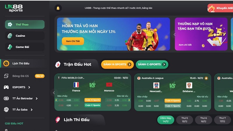 Nhà cái UK88 VIP với vô vàn ưu đãi