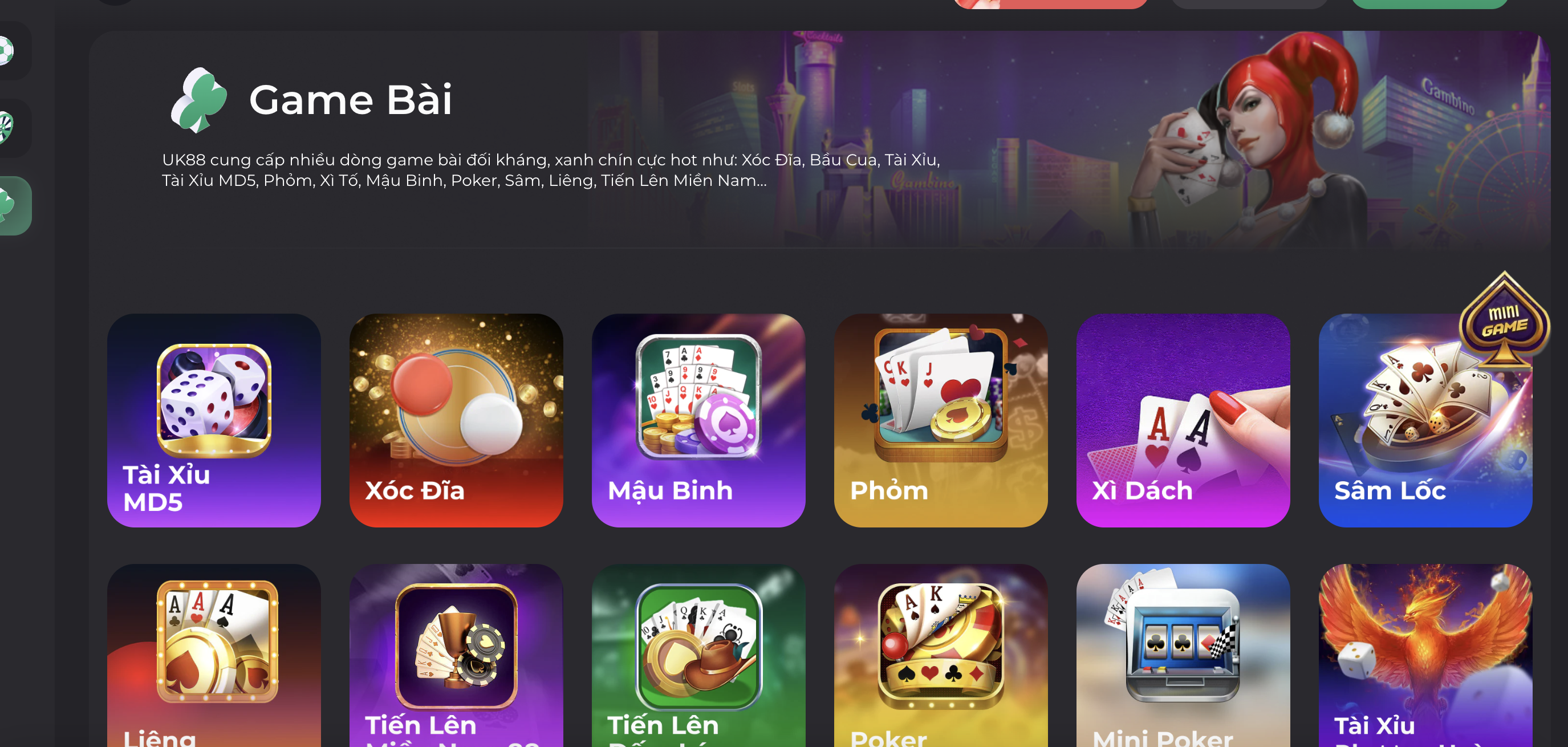 Kho game bài tại UK88