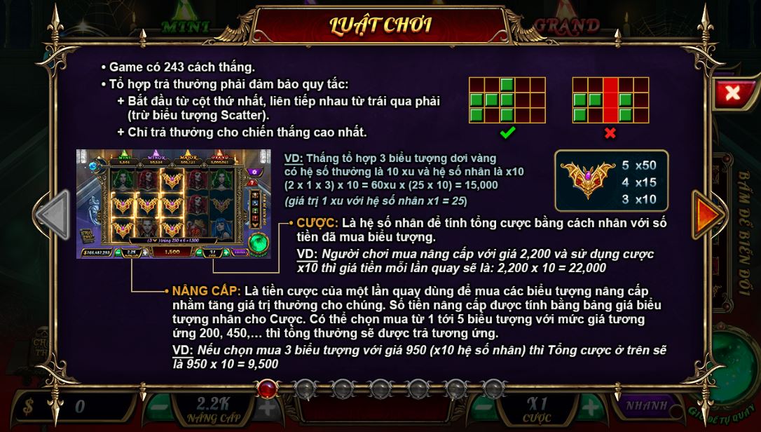 Luật chơi game nổ hũ Bá tước quyền năng của UK88 vip