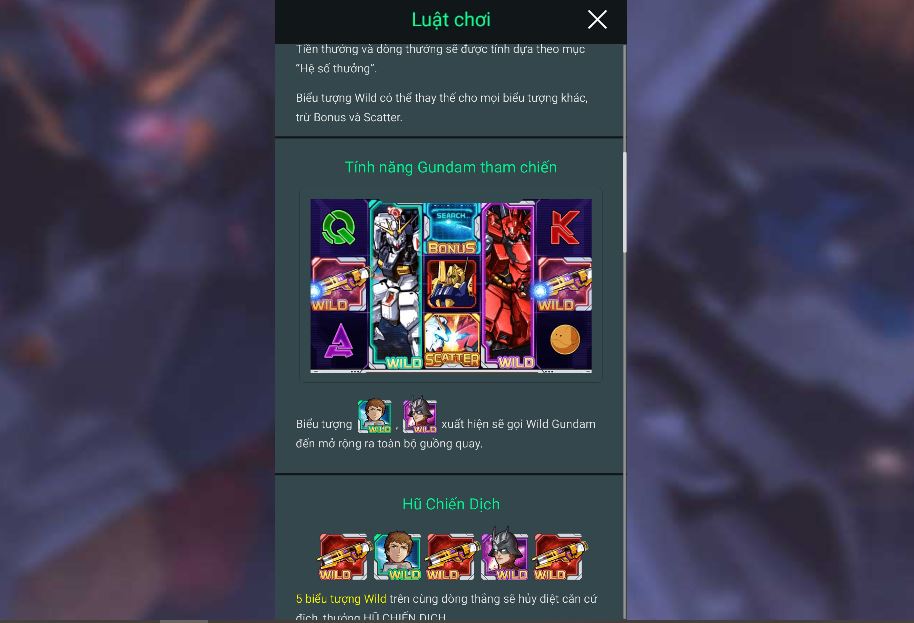 Luật chơi Gundam nổ hũ hot nhất tại nhà cái UK88bet