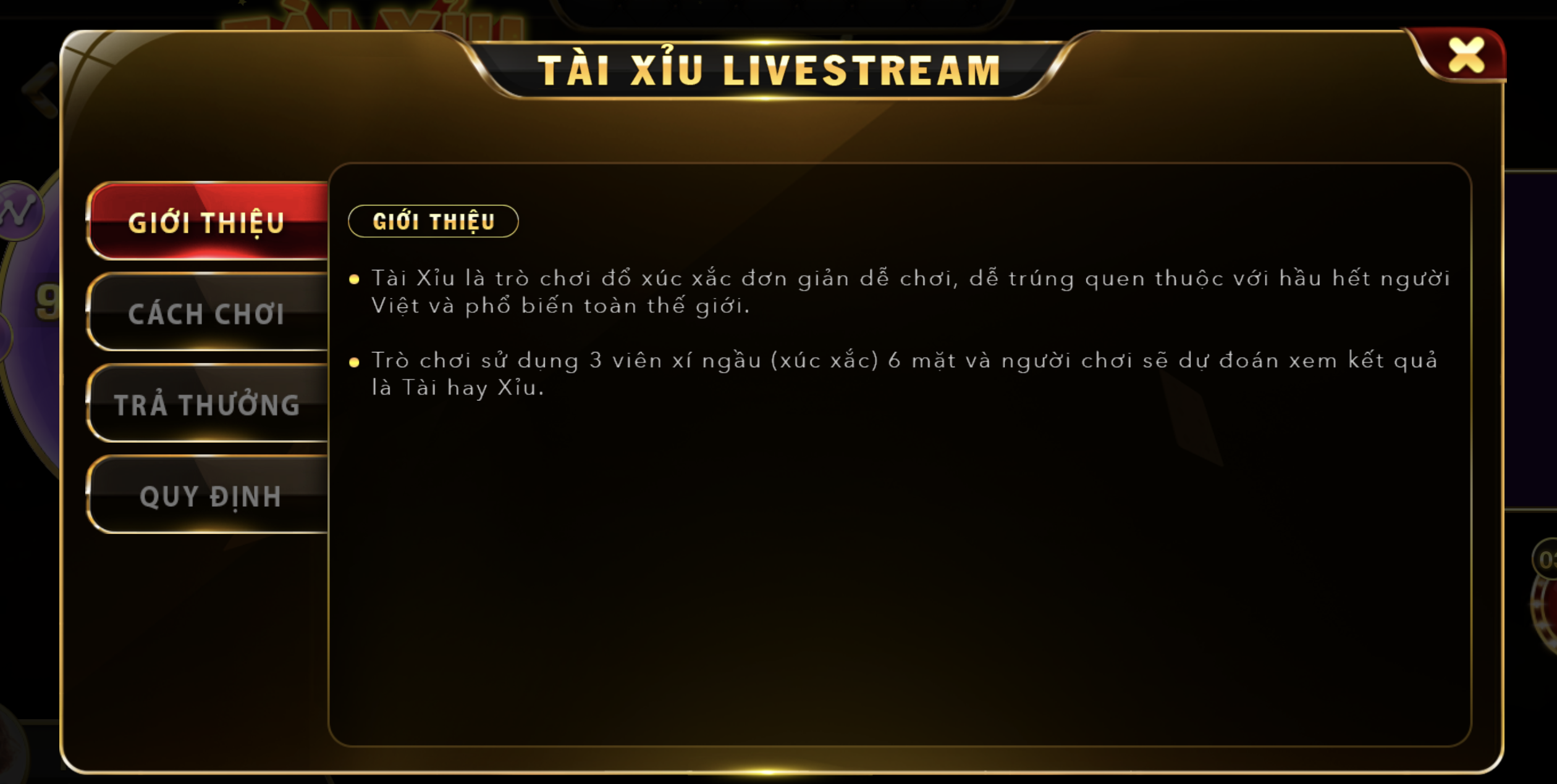 Hướng dẫn chi tiết cách chơi Tài xỉu livestream