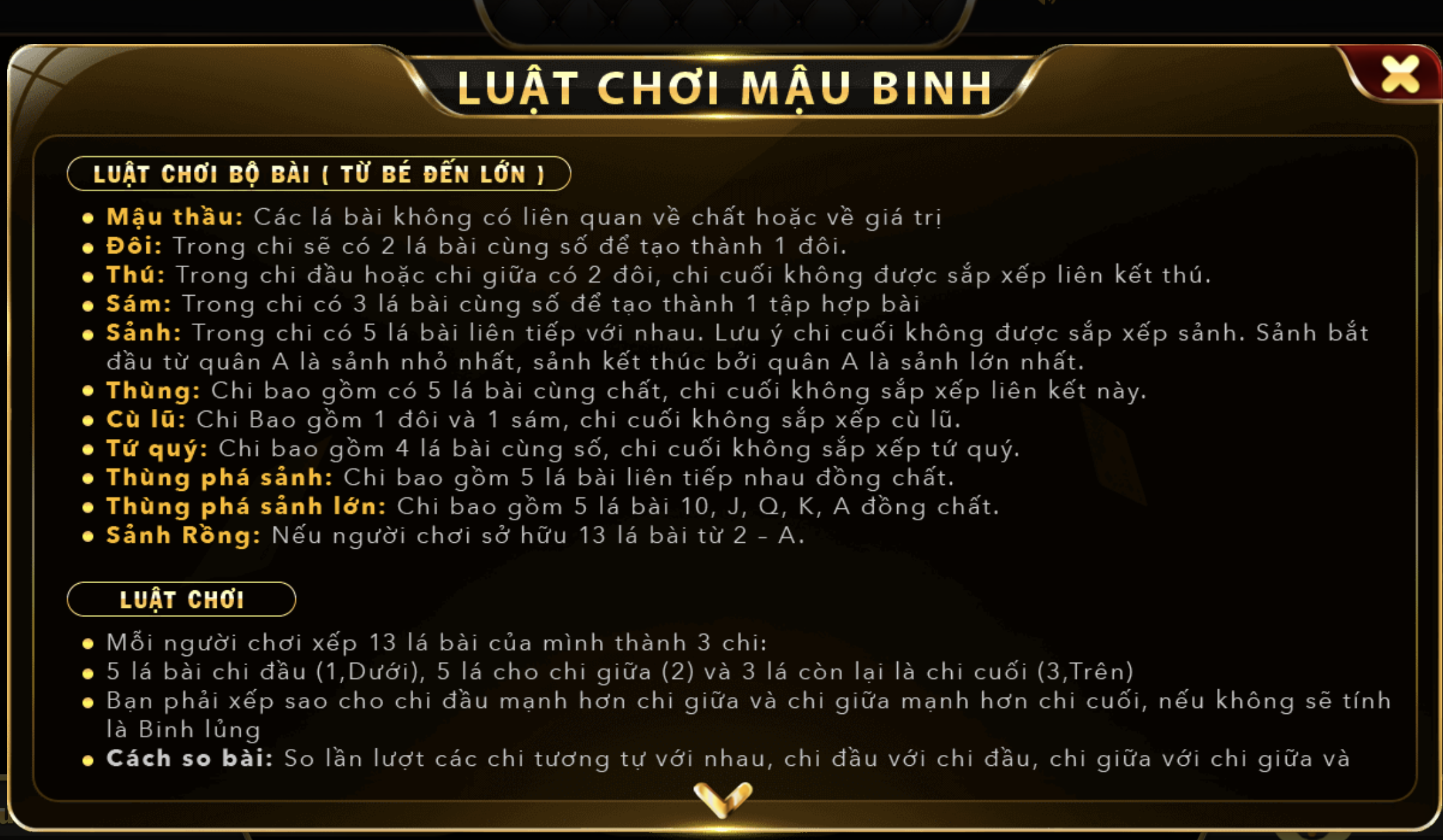 Luật chơi Mậu Binh tại nhà cái UK88 rất đơn giản