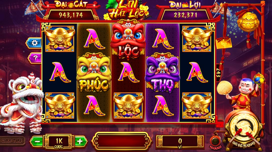 Hướng dẫn tham gia slot game Lân hái lộc UK88 vip