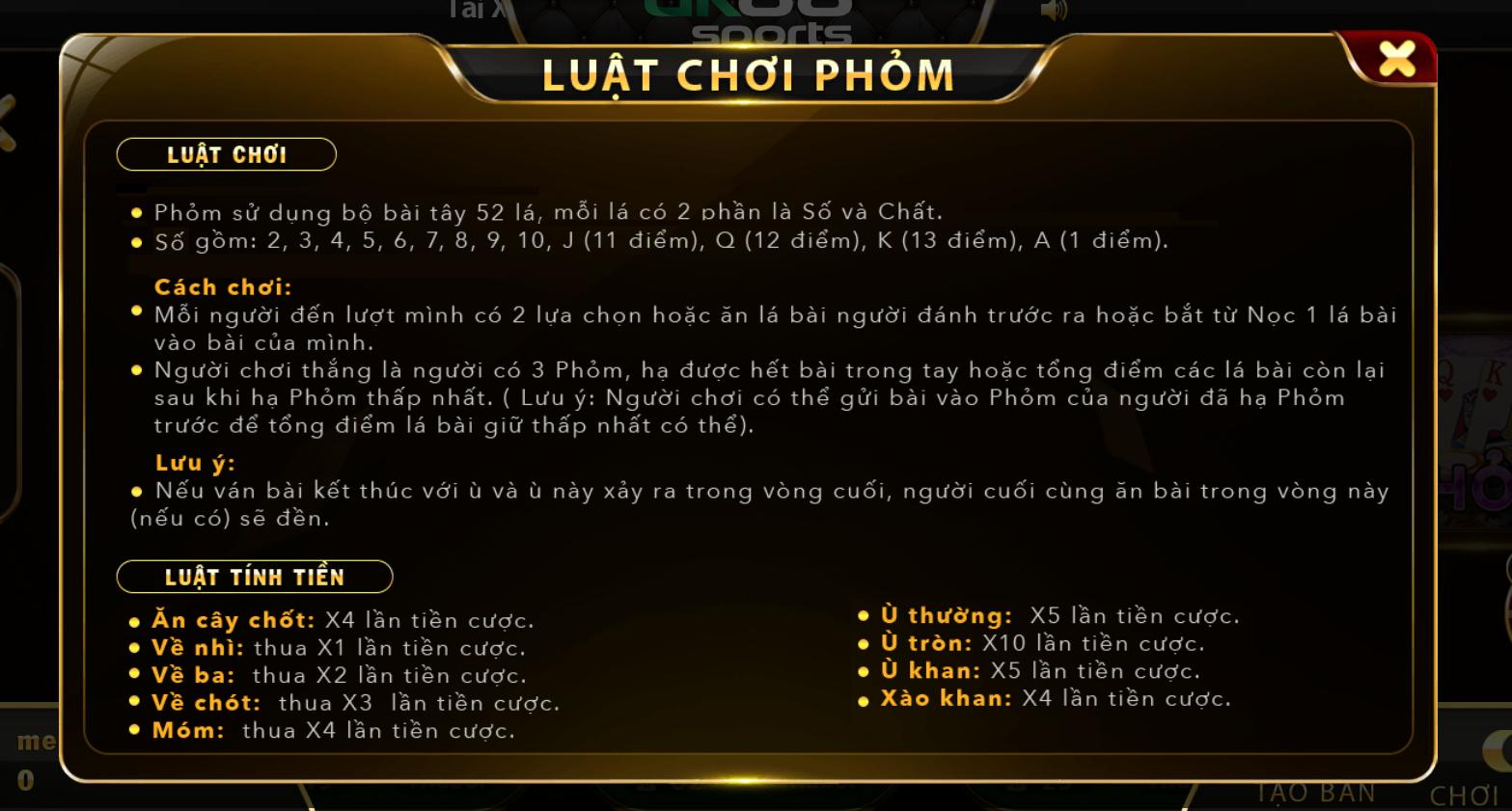 Tổng hợp một vài luật chơi Phỏm tại nhà cái UK88 cho anh em tân thủ